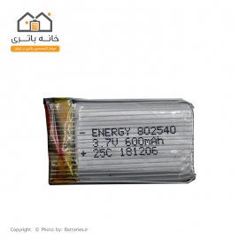 باتری لیتیوم پلیمر 3.7 ولت 600 میلی آمپر ساعت انرژی (802540) 25C
